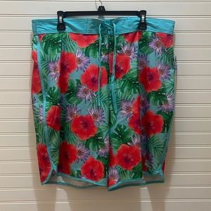 Be SPRING BREAK READY! NWT Wave Zone Men’s L Tropical Swim Trunk 10” Inseam